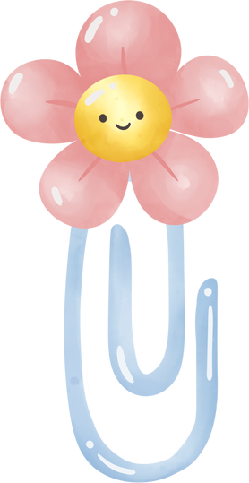 Flower watercolor cartoon paperclip