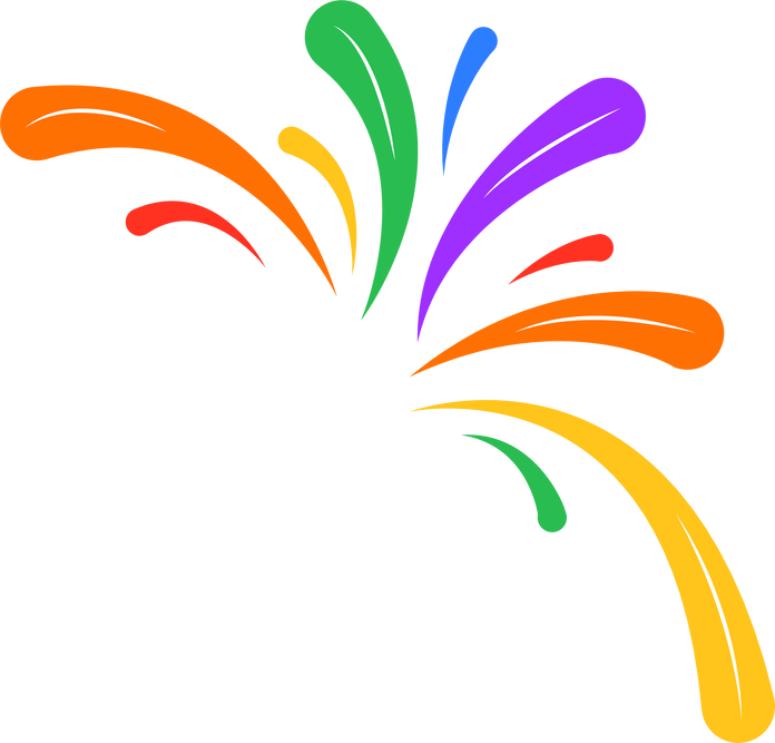 Rainbow Fireworks Illustration